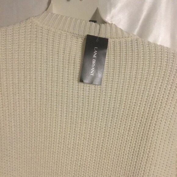 Lane Bryant Cream White  Sequin Plus  Christmas Holiday Crew Neck Sweater 18/20 - Picture 3 of 8